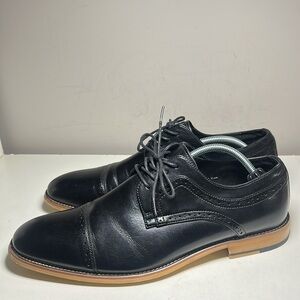 Stacy Adams memory foam Black Oxfords Classic Leather Design work shoes